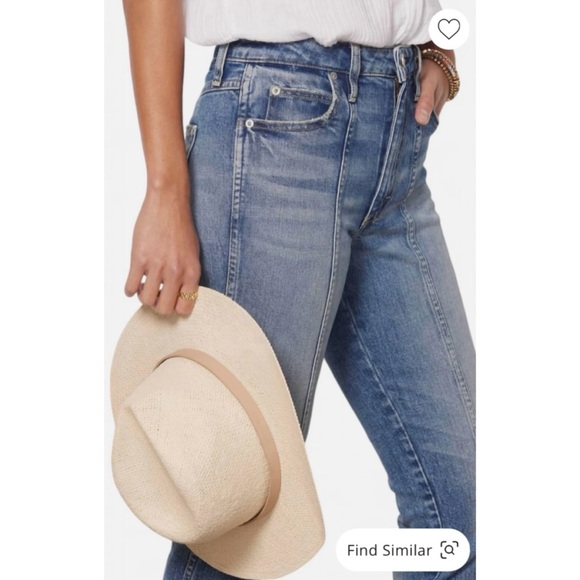 AMO Seamed Chelsea High Rise Slim Fit Long Denim Jeans Deeply, size 25 - Picture 2 of 14